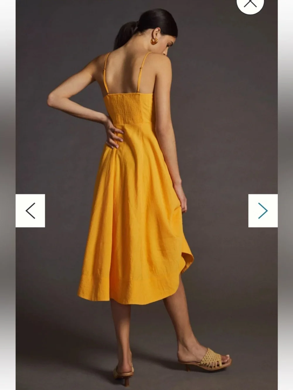 Anthropologie Maeve Orange Lace-Up Midi Dress NWT S - Picture 4 of 12